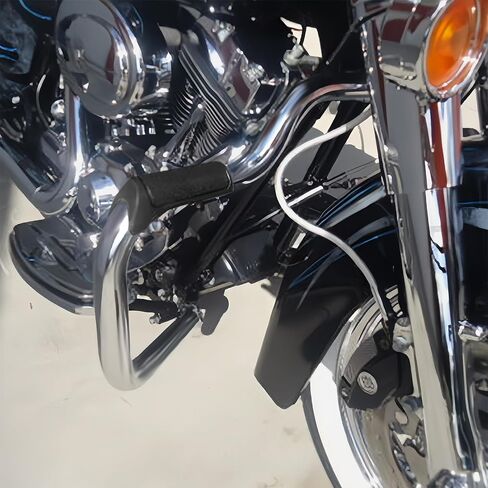 إطار حماية المحرك، إطار شريط التصادم للطريق السريع، قضبان حماية محرك الشارب الكروم SLMOTO مناسبة لدراجة Harley Softail Low Rider FXLR 2018-2025 in Kuwait