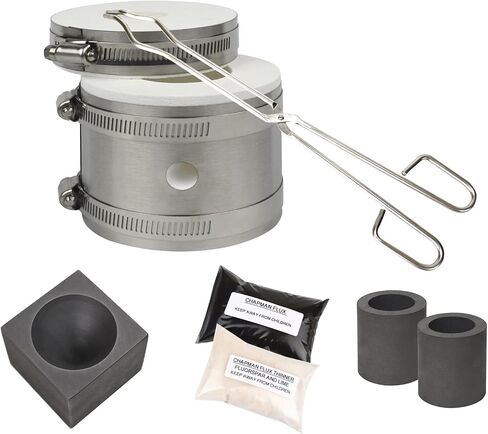 مجموعة أدوات الفرن الاحترافية الصغيرة من PMC Supply LLC مع ملقط قالب مخروطي رفيع وتدفق تشابمان و2 بوتقات جرافيت لصنع المجوهرات مجموعة فرن غاز صب الذهب والفضة in Kuwait