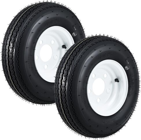 5.30-12 530-12 530X12 Trailer Tire and Wheel Assembly, Heavy-Duty Load Range C 6PR, 5 Lug White Modular Wheel, 12 Inch Tires for Utility/Boat/Camper Trailers, Set of 2 in Saudi Arabia