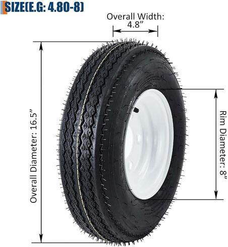 5.30-12 530-12 530X12 Trailer Tire and Wheel Assembly, Heavy-Duty Load Range C 6PR, 5 Lug White Modular Wheel, 12 Inch Tires for Utility/Boat/Camper Trailers, Set of 2 in Saudi Arabia