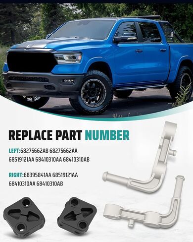 68395841AA Rear Right Exhaust Bracket with Isolator Hanger Fit for Dodge Ram 1500 2019-2024 5.7L 6.2L 3.6L 3.0L V6 V8 Engines, Passenger Side Muffler Support Assembly in Saudi Arabia