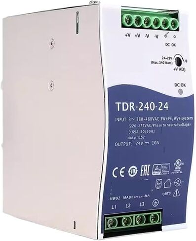 1pcs Power Supply TDR-240 TDR-240-24 24V TDR-240-48 48V 240W Three Phase Industrial DIN Rail with PFC Function(TDR-240-24) in Saudi Arabia