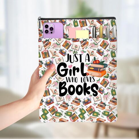 Funny Book Lovers Gifts,Book Sleeve,Waterproof Books Bag for Paperbacks with Zipper Front Pocket Bookish Accessories Gift for Women Mom Christmas Mothers Day in Saudi Arabia