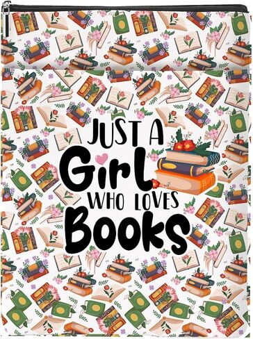 Funny Book Lovers Gifts,Book Sleeve,Waterproof Books Bag for Paperbacks with Zipper Front Pocket Bookish Accessories Gift for Women Mom Christmas Mothers Day in Saudi Arabia