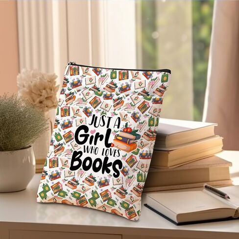 Funny Book Lovers Gifts,Book Sleeve,Waterproof Books Bag for Paperbacks with Zipper Front Pocket Bookish Accessories Gift for Women Mom Christmas Mothers Day in Saudi Arabia