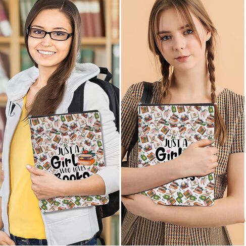 Funny Book Lovers Gifts,Book Sleeve,Waterproof Books Bag for Paperbacks with Zipper Front Pocket Bookish Accessories Gift for Women Mom Christmas Mothers Day in Saudi Arabia
