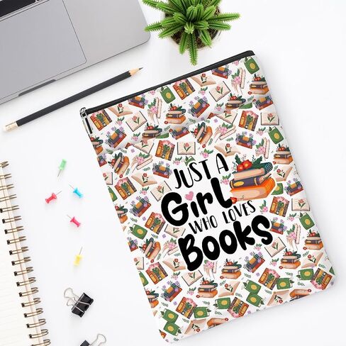 Funny Book Lovers Gifts,Book Sleeve,Waterproof Books Bag for Paperbacks with Zipper Front Pocket Bookish Accessories Gift for Women Mom Christmas Mothers Day in Saudi Arabia