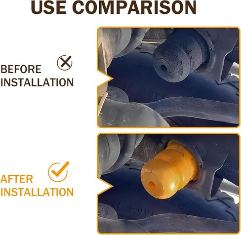 4 قطع مصدات ذراع التحكم والمحور الخلفي، ممتص للصدمات وواقي مطاطي عالي المرونة، استبدل OEM #15153958 15039397، متوافق مع شاحنة شيفروليه سافانا 1500 (أصفر) in Kuwait