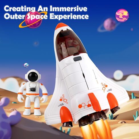 Spaceship Shuttle Toy for Kids, Space Rocket with Astronaut , Spacecraft Playset with Light and Sound, Real Steam/Vapour Function, Role Play Astronauts Toy in Saudi Arabia