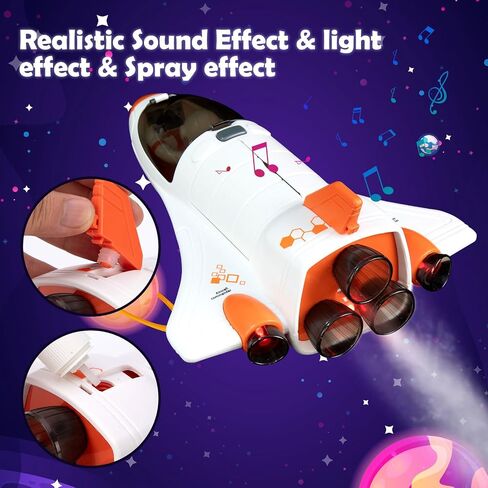 Spaceship Shuttle Toy for Kids, Space Rocket with Astronaut , Spacecraft Playset with Light and Sound, Real Steam/Vapour Function, Role Play Astronauts Toy in Saudi Arabia