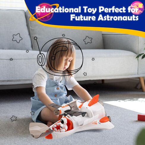Spaceship Shuttle Toy for Kids, Space Rocket with Astronaut , Spacecraft Playset with Light and Sound, Real Steam/Vapour Function, Role Play Astronauts Toy in Saudi Arabia