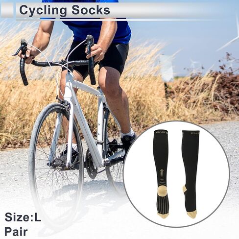 Cycling Socks Sweat-Absorbent Anti-Odor Anti-Friction Outdoor Bike Socks Black Beige Size l Neutral and Universal 1 Pair Colorblock Stripes in Saudi Arabia