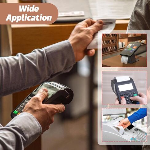 (5 لفات) 2 1/4 × 50 لفات ورق إيصالات حرارية، لفات ورق تسجيل النقدية لنقاط البيع، خالية من مادة BPA بطول 2.25 × 50 قدم لكل إيصال ورق حراري in Kuwait