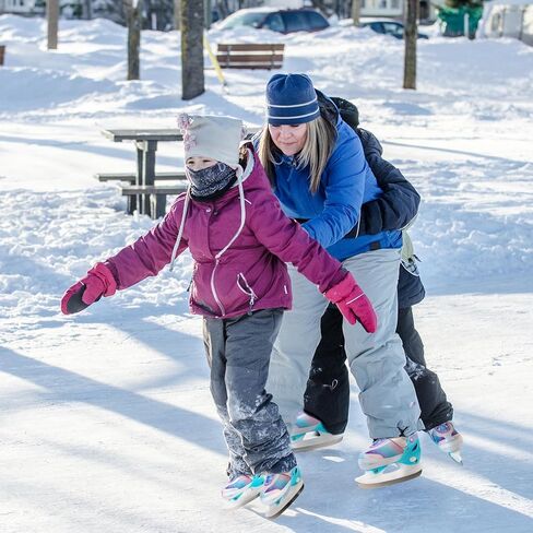 زلاجات ثلجية قابلة للتعديل من LEVYTEMP للأطفال والأولاد والبنات - أسود، أزرق، وردي - أحذية تزلج على الجليد للشباب - مقاسات S، M، L - زلاجات ثلجية للأماكن الخارجية وحلبة التزلج in Kuwait