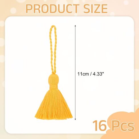 PATIKIL 4.33" Mini Tassels, 16 Pcs Cotton Tiny Craft Tassels for Earring Jewelry Making Keychain Bookmarks Pendant Home Decor DIY Crafts, Orange in Saudi Arabia