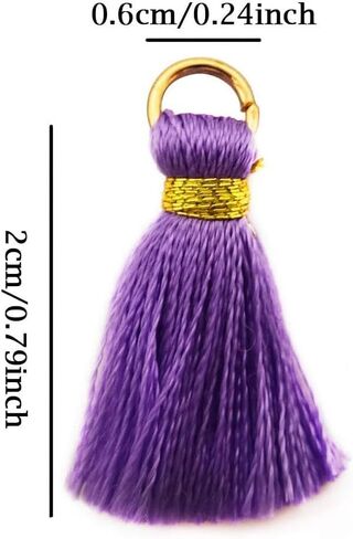 60PCS Multi-Color Mini Tassels Colorful Small Craft Tassels Handmade DIY Accessories with Gold Jump Ring for Earrings Necklace Keychain Bag Clothing Crafts Making in Saudi Arabia