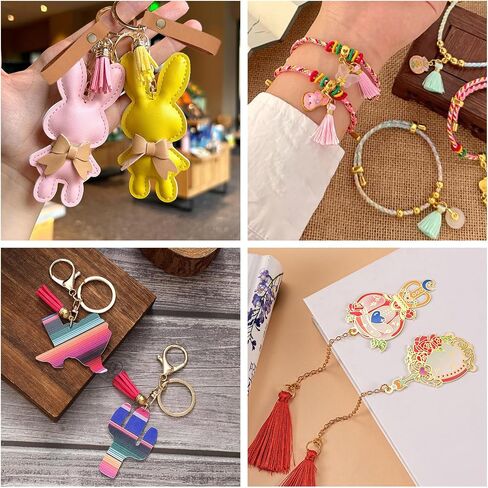 60PCS Multi-Color Mini Tassels Colorful Small Craft Tassels Handmade DIY Accessories with Gold Jump Ring for Earrings Necklace Keychain Bag Clothing Crafts Making in Saudi Arabia