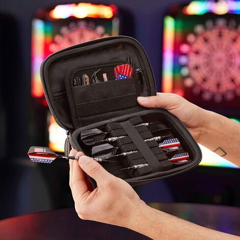 حافظة سهام سينتينيل مصنوعة من فوم ايفا بسحاب ازرق من كيسماستر، تحمل 6 اسهم واكسسوارات اضافية، اطراف واعمدة وطيران، متوافقة مع طرف ستيل وسهام ذات طرف ناعم، متاهة ذهبية in Kuwait