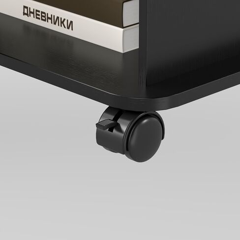 Wooden Podium Stand with Wheels Black,Professional Mobile Lecterns with Storage Cabinet,Church Host Stand Reception Desk with Adjustable Shelf for Events Conference School in Saudi Arabia