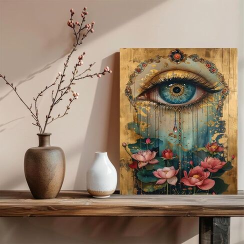 xcemhil Paint by Numbers Kit for Adults Eye, Paint by Number Eye and Lotus, Paint by Numbers Kits for Adults Beginner for Gift and Home Wall Decor 16x20 Inch in Saudi Arabia