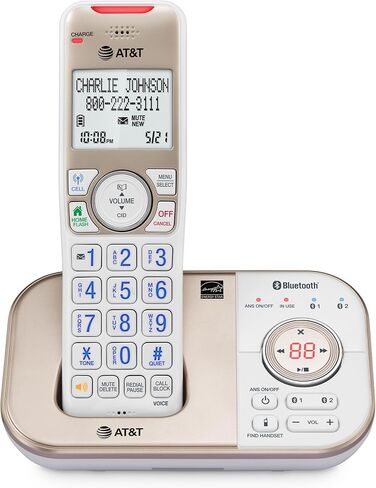 AT&T Cordless Phones for Home with Answering Machine, 4 Handsets DECT 6.0 Bluetooth Expandable, Smart Call Blocking, Caller ID, Intercom and Bluetooth, Connect to Cell, BL3112-4 in Saudi Arabia