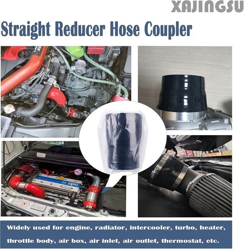 Straight Reducer Hose Coupler Adapter 2.5" To 3" (63mm-76mm), Length 3" (76mm) 4-Ply Silicone Universal Automotive Pipe For Turbo/Intercooler/Intake/Exhaust Systems, Leak-Proof (Matte Black) in Saudi Arabia