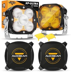 Auxbeam 4.5 بوصة 128 واط Led Pods، سلسلة XP-Ultra 15200LM Flood Beam Offroad Pod Lights + Auxbeam XP-Ultra Series 4.5 بوصة أغطية ضوء Pod in Kuwait