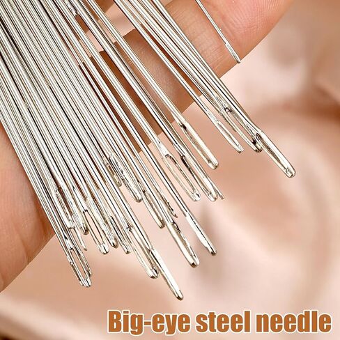 Big Eye Steel Sewing Needles Kit, Thread and Needle Kit, Stainless Steel Needles for Hand Sewing, Big Eye Steel Sewing Needles, Large Eye Steel Needles, Stainless Steel Sewing Needle Kit (38PCS) in Saudi Arabia