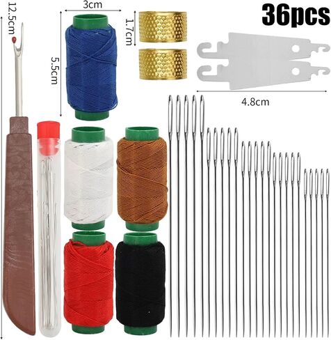 Big Eye Steel Sewing Needles Kit, Thread and Needle Kit, Stainless Steel Needles for Hand Sewing, Big Eye Steel Sewing Needles, Large Eye Steel Needles, Stainless Steel Sewing Needle Kit (38PCS) in Saudi Arabia
