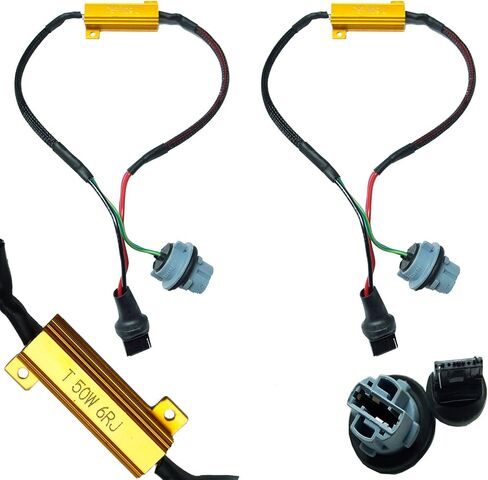 PA LED 2x LED 7440 7441 T20 50W 6 أوم أضواء تحميل المقاوم محول إصلاح فرط وامض سريع وامض Canbus رمز الخطأ المزيل تحذير Canceller لتحويل إشارة عكس النسخ الاحتياطي النهار تشغيل DRL in Saudi Arabia