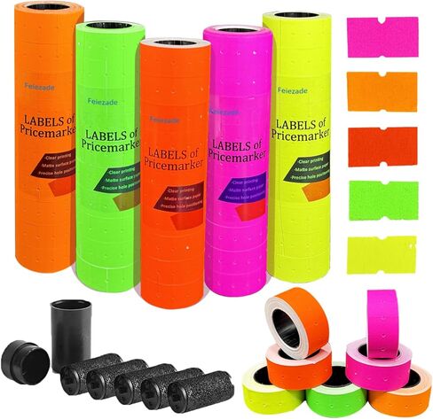 ملصقان لمسدس سعر الخط، 4 عبوات إجمالي 16,000 قطعة من ملصقات مسدس السعر والتاريخ الفارغة لمسدس السعر والتاريخ بخطين، مناسب لـ MX6600، MX6602، YH689، ومعظم مسدسات السعر ذات الخطين الأخرى (أخضر) in Kuwait