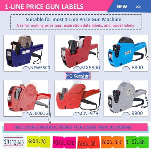 ملصقان لمسدس سعر الخط، 4 عبوات إجمالي 16,000 قطعة من ملصقات مسدس السعر والتاريخ الفارغة لمسدس السعر والتاريخ بخطين، مناسب لـ MX6600، MX6602، YH689، ومعظم مسدسات السعر ذات الخطين الأخرى (أخضر) in Kuwait