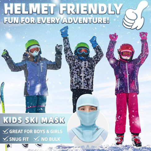 قناع تزلج بالاكلافا للأطفال مع حافة، تدفئة الرقبة الشتوية من الصوف، قناع وجه مقاوم للرياح للأولاد والبنات والأطفال الصغار، الطقس البارد in Kuwait