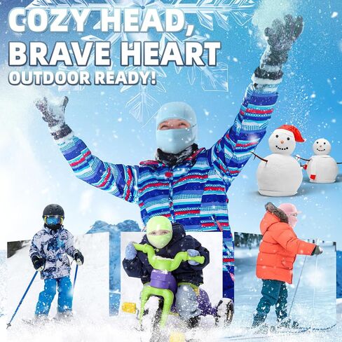 قناع تزلج بالاكلافا للأطفال مع حافة، تدفئة الرقبة الشتوية من الصوف، قناع وجه مقاوم للرياح للأولاد والبنات والأطفال الصغار، الطقس البارد in Kuwait