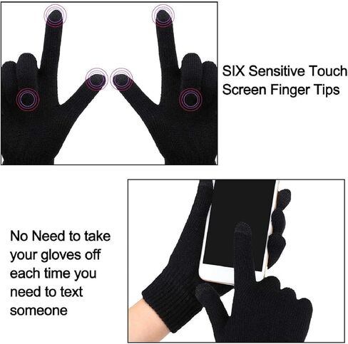 طقم قبعة شتوية للرجال ووشاح محبوك دافئ وقفازات لشاشة اللمس، 3 قطع in Kuwait