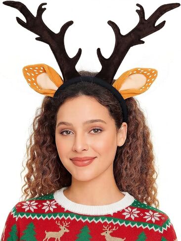 LovesTown Animal Ears Headband Plush Hairband, Animal Headband Costume Accessories for Halloween Christmas Cosplay Party in Saudi Arabia