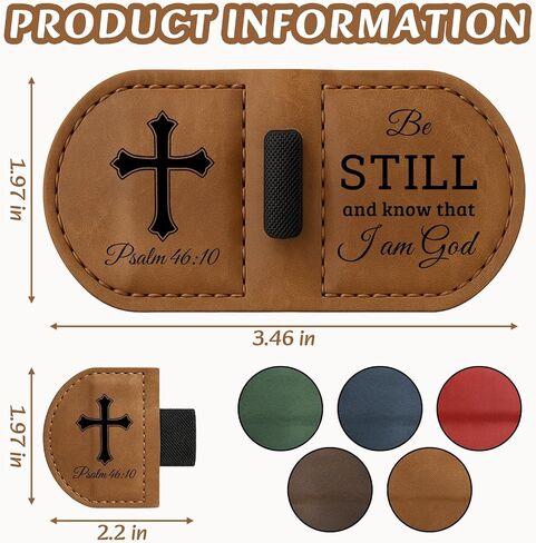 Bygone Mark Personalized Magnetic Leather Bookmark with Pen Holder - Inspirational Bible Verse Scripture Design, Custom Book Marker for Book Lovers Men Women (Brown-Philippians 4:13) in Saudi Arabia