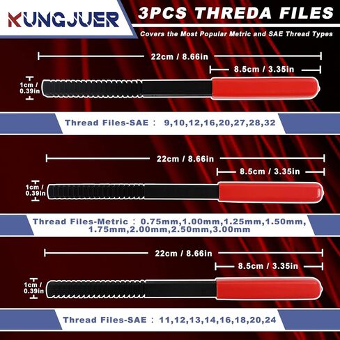 مجموعة مبرد خيط مكونة من 3 قطع، مجموعة مبرد استعادة الخيط، ملفات مطارد استعادة الخيط مترية وSAE، أداة إصلاح الخيط من الفولاذ عالي الكربون لمجموعة مبرد إصلاح الخيط، أداة تنظيف الخيط in Kuwait