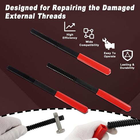 مجموعة مبرد خيط مكونة من 3 قطع، مجموعة مبرد استعادة الخيط، ملفات مطارد استعادة الخيط مترية وSAE، أداة إصلاح الخيط من الفولاذ عالي الكربون لمجموعة مبرد إصلاح الخيط، أداة تنظيف الخيط in Kuwait