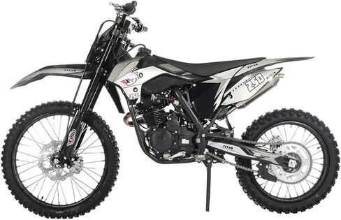 X-PRO 250cc محرك الدراجة الترابية Zongshen، ناقل حركة يدوي 5 سرعات، كهربائي/بدء التشغيل! عجلات كبيرة مقاس 21/18 بوصة! (أسود) in Kuwait