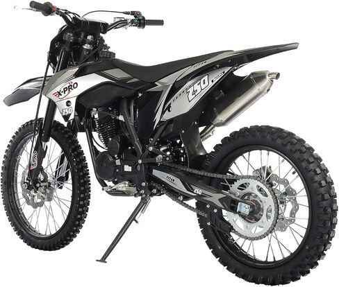 X-PRO 250cc محرك الدراجة الترابية Zongshen، ناقل حركة يدوي 5 سرعات، كهربائي/بدء التشغيل! عجلات كبيرة مقاس 21/18 بوصة! (أسود) in Kuwait