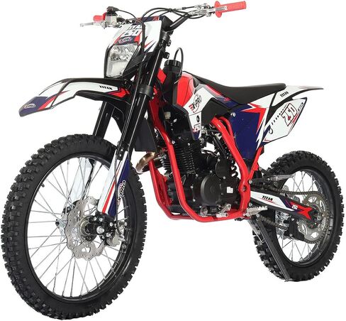 X-PRO 250cc محرك الدراجة الترابية Zongshen، ناقل حركة يدوي 5 سرعات، كهربائي/بدء التشغيل! عجلات كبيرة مقاس 21/18 بوصة! (أسود) in Kuwait