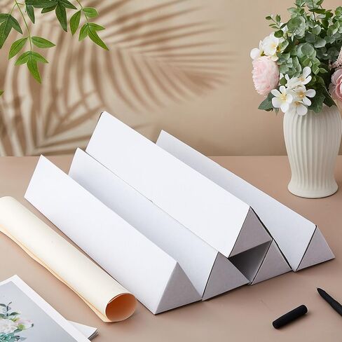 حزمة Tatuo مكونة من 50 أنبوبًا بريديًا مثلثًا مقاس 18.25 بوصة طولًا × 3 بوصة عرضًا × 3 بوصة ارتفاعًا، أنابيب من الورق المقوى المموج، أبيض أويستر، لحماية المخططات والشحن والبريد وتخزين المخططات والأعمال الفنية والحرف اليدوية وحامل فني طويل in Kuwait