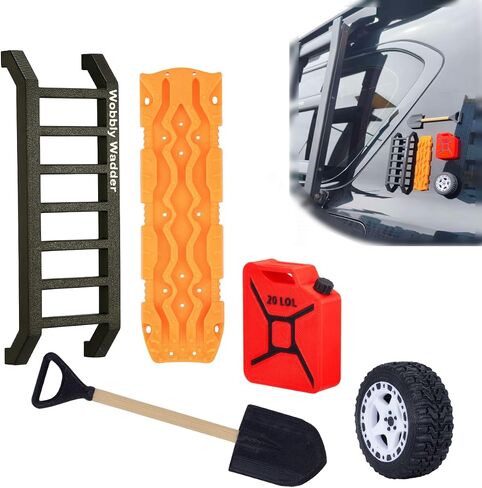 Mini Off-Roading Essential Gear Bumper Magnets,Wobbly Wadder Magnetic Little Ladder 5-in-1 Kit for Offroad Fans, Funny SUV Truck Emblems Sticker(Orange-Trac Board Set) in Saudi Arabia