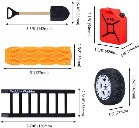 Mini Off-Roading Essential Gear Bumper Magnets,Wobbly Wadder Magnetic Little Ladder 5-in-1 Kit for Offroad Fans, Funny SUV Truck Emblems Sticker(Orange-Trac Board Set) in Saudi Arabia
