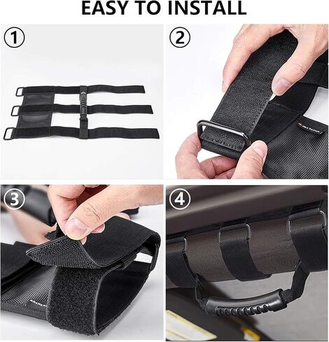 مقابض قضبان لف للطرق الوعرة، مقبض من قماش أكسفورد 1680D مع أشرطة شديدة التحمل، مريح ومريح، تصميم سريع الفك مضاد للسرقة in Kuwait