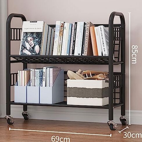 360° Rotating Bookshelf - Multifunctional Rolling Cart for Home & Office Storage, Kitchen Organizer, Space-Saving Design, Adjustable Shelves, Easy Mobility in Saudi Arabia