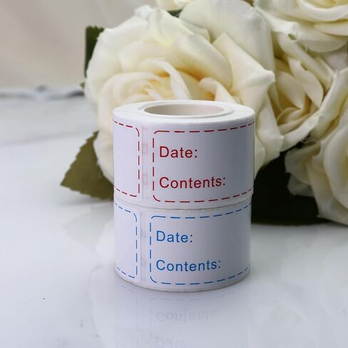 250 Pieces Removable Freezer Labels, 1 x 3 Inch Food Storage Stickers, Refrigerator Freezer Paper Label Easy Clean Leaves No Residue, 2 Color Food Labels Roll in Saudi Arabia