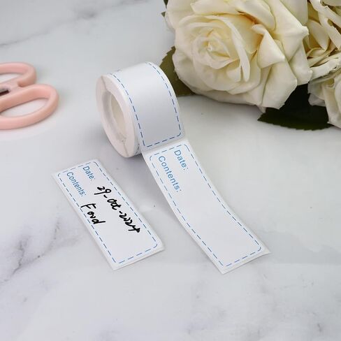 250 Pieces Removable Freezer Labels, 1 x 3 Inch Food Storage Stickers, Refrigerator Freezer Paper Label Easy Clean Leaves No Residue, 2 Color Food Labels Roll in Saudi Arabia