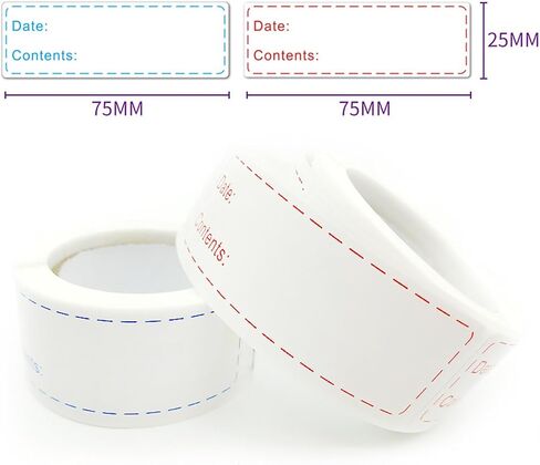 250 Pieces Removable Freezer Labels, 1 x 3 Inch Food Storage Stickers, Refrigerator Freezer Paper Label Easy Clean Leaves No Residue, 2 Color Food Labels Roll in Saudi Arabia